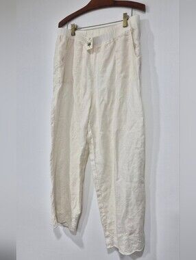 J. Jill Ivory Linen Cropped Pants - Size M - New With Tags